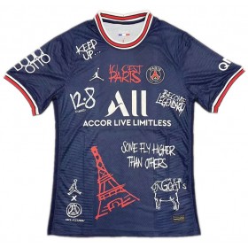 Koszulka Paris Saint-Germain Graffiti Domowe Koszulki Piłkarskie 2021-2022 Krótki Rękaw